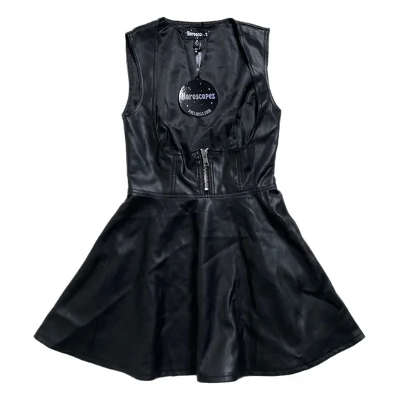 Dolls Kill Dresses New Horoscopez Black Faux Leather Dare To